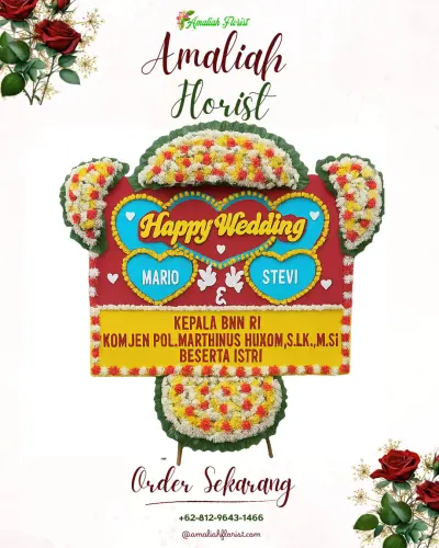Karangan Papan Bunga Pernikahan di Gereja Katedral Santa Maria Palangkaraya